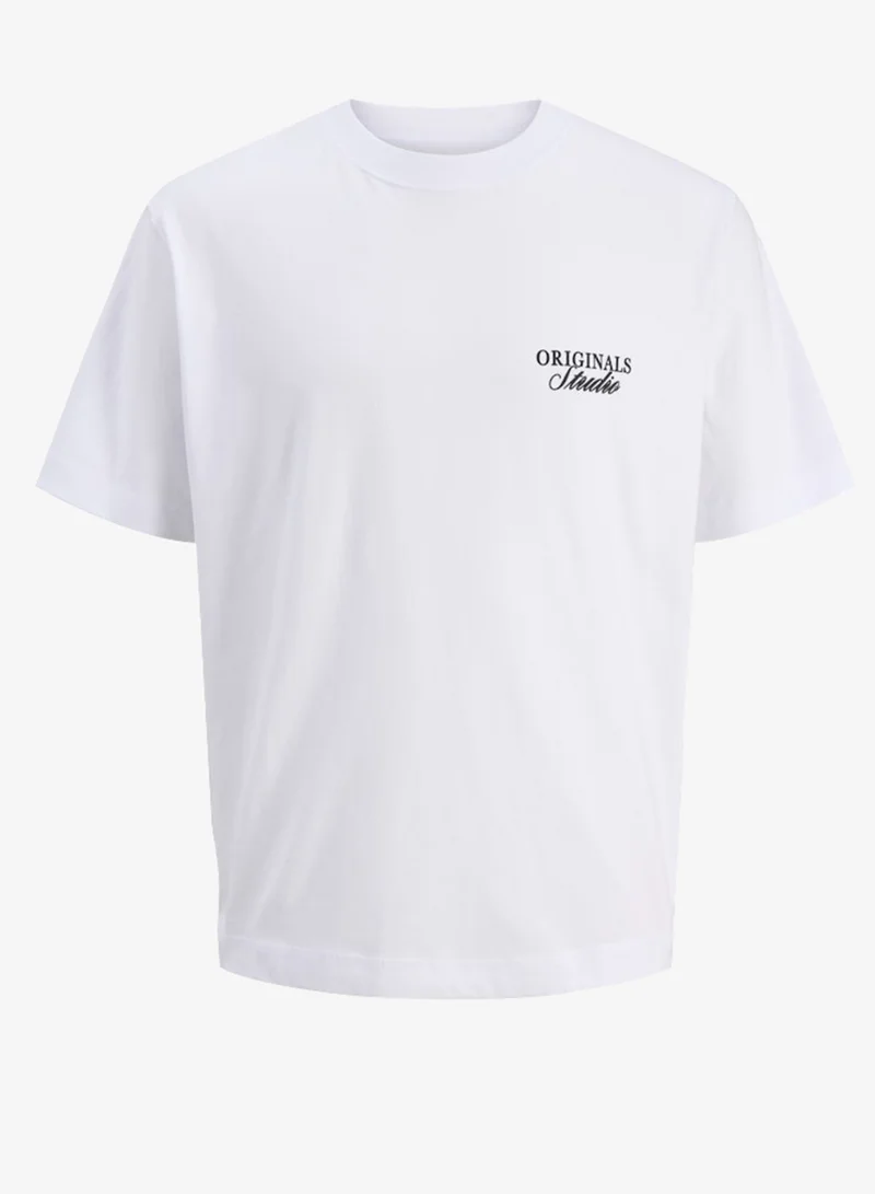 JACK & JONES Bright White SS 26 Logo Crew Neck T-Shirt for Men | Best Price UAE